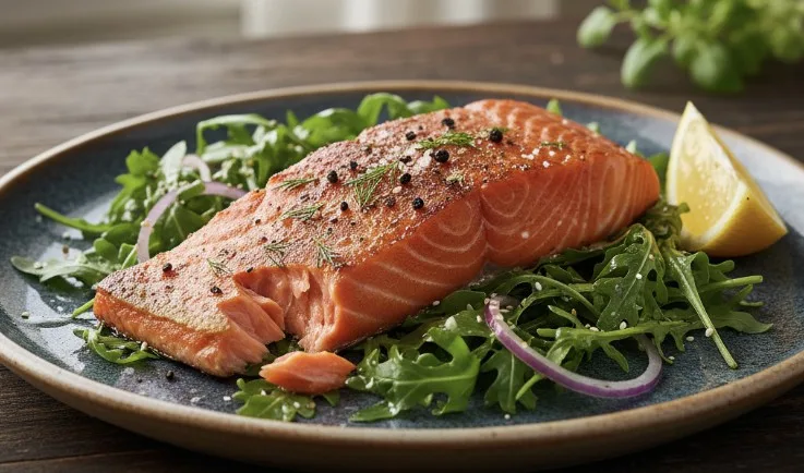 Sockeye Salmon with Arugala for Omega 3